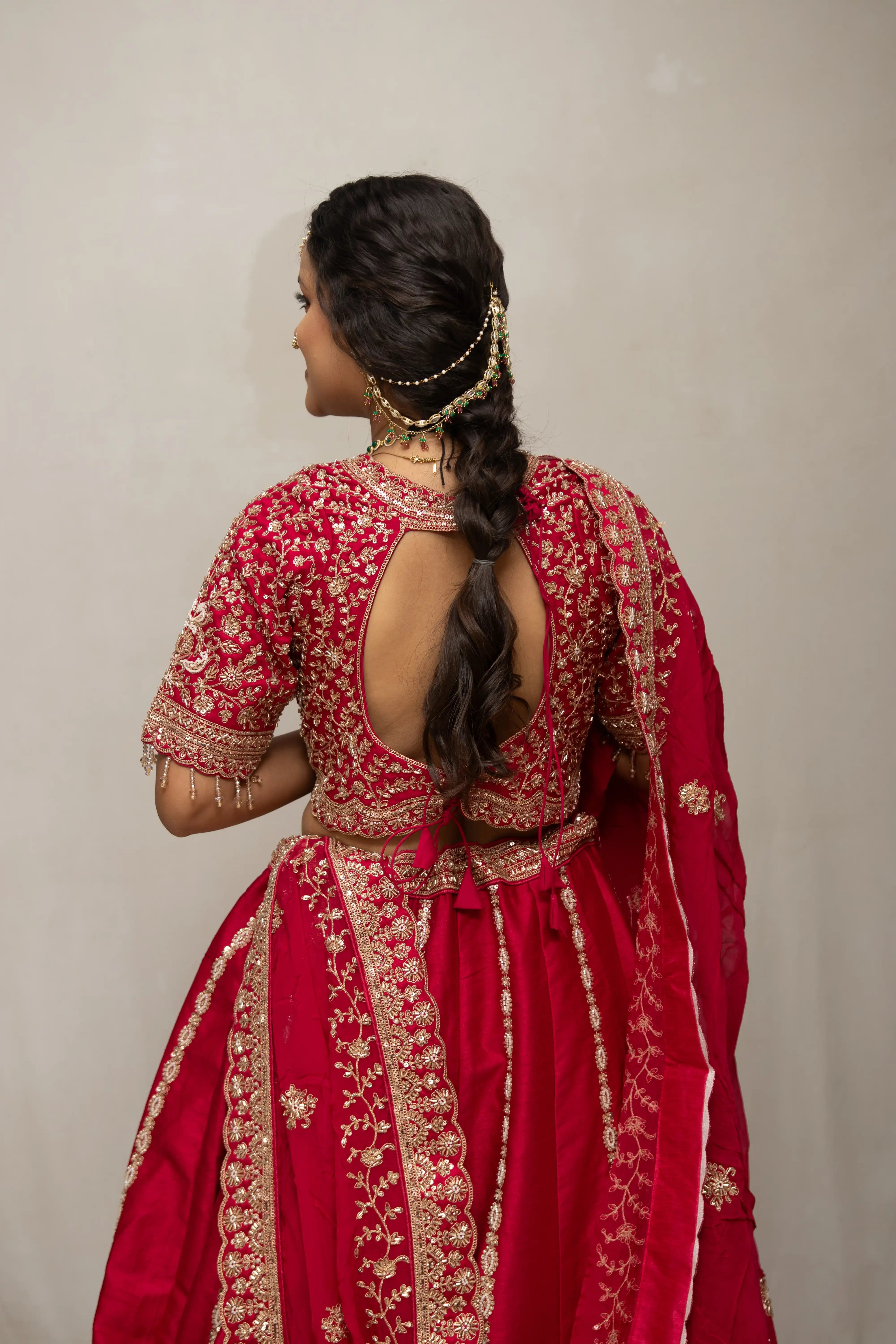 Royal Rani Bridal Look with Traditional Gold Embroidery
