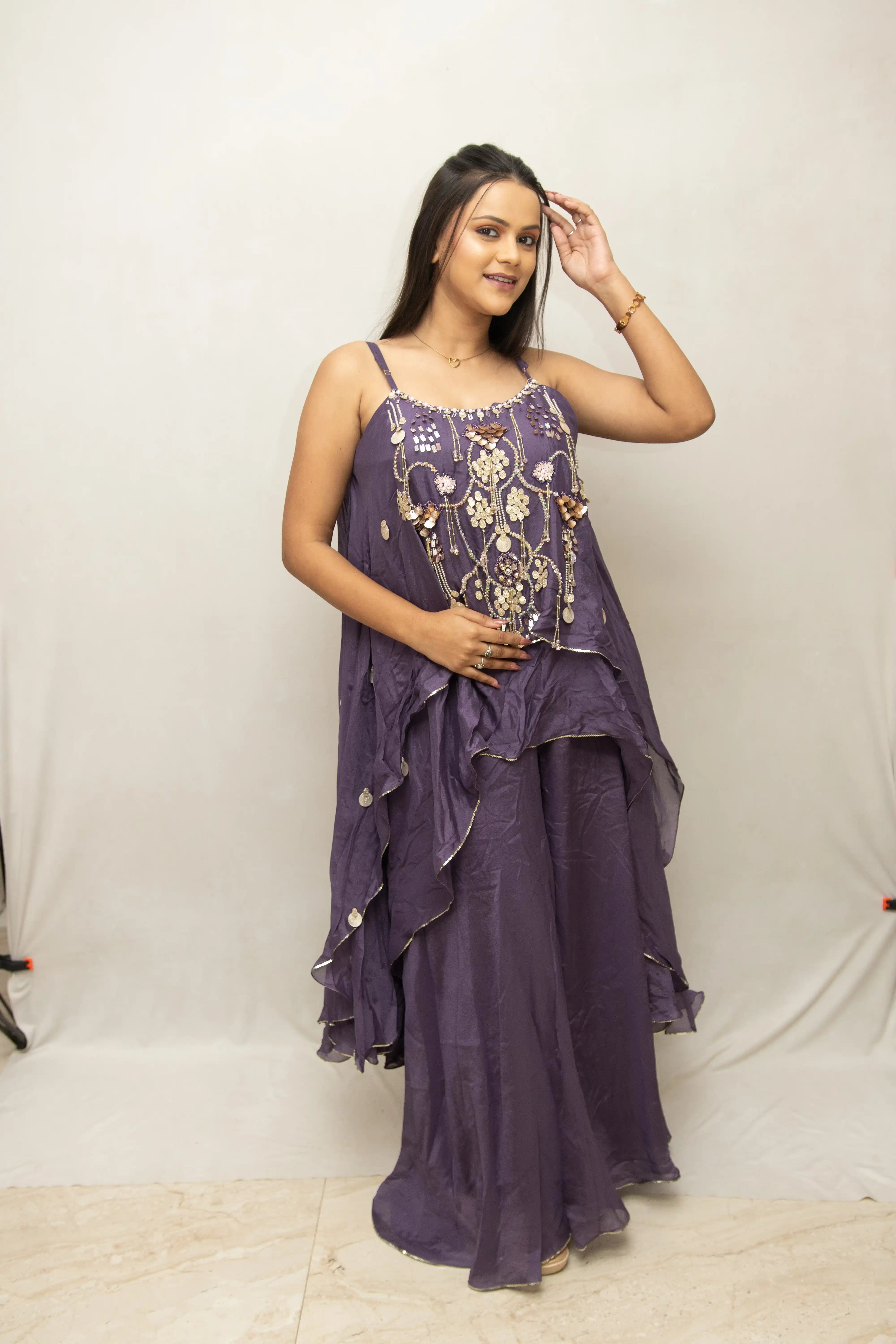 Lilac Embroidered Set