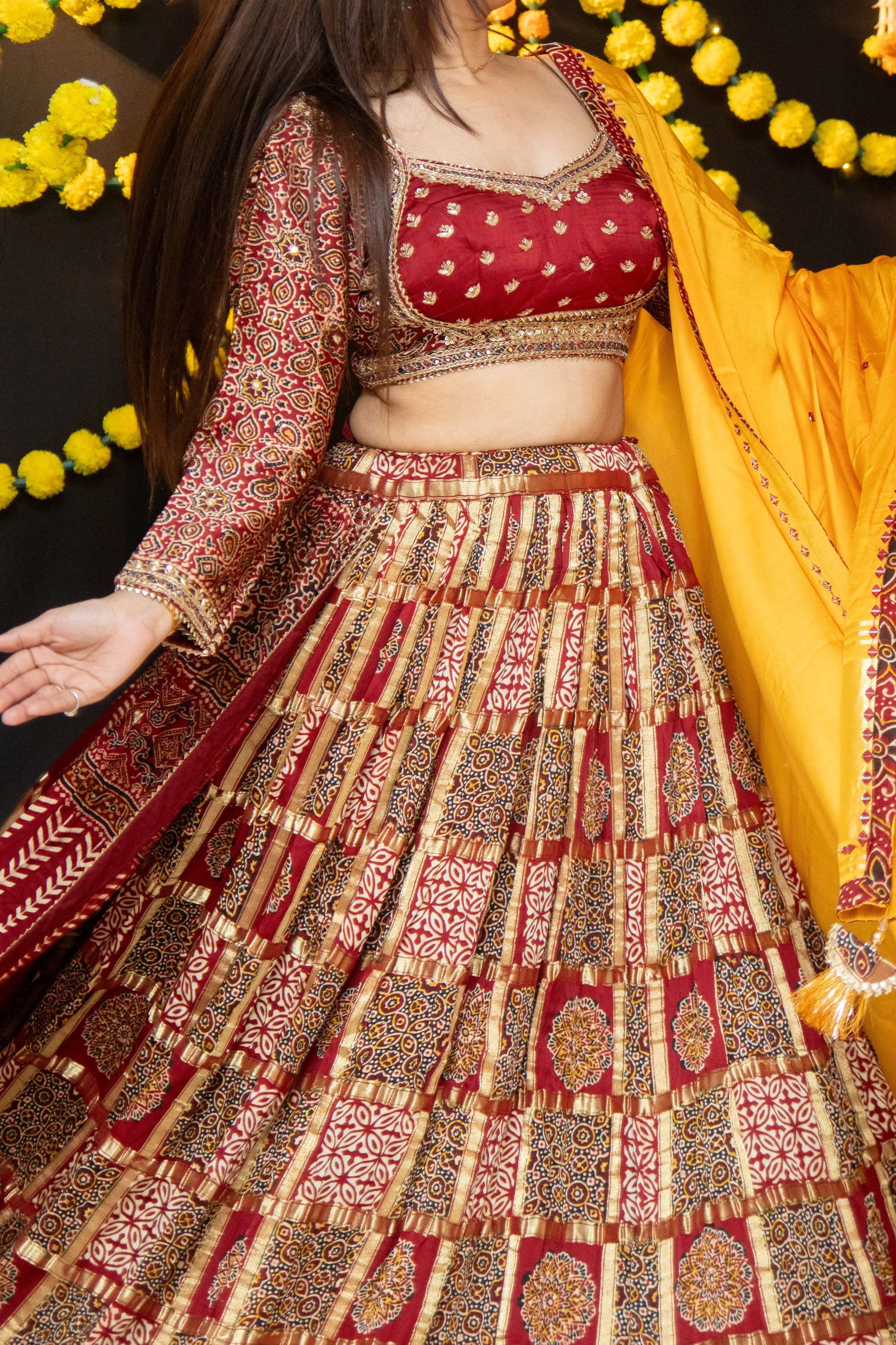 Royal Maroon Embroidered Choli