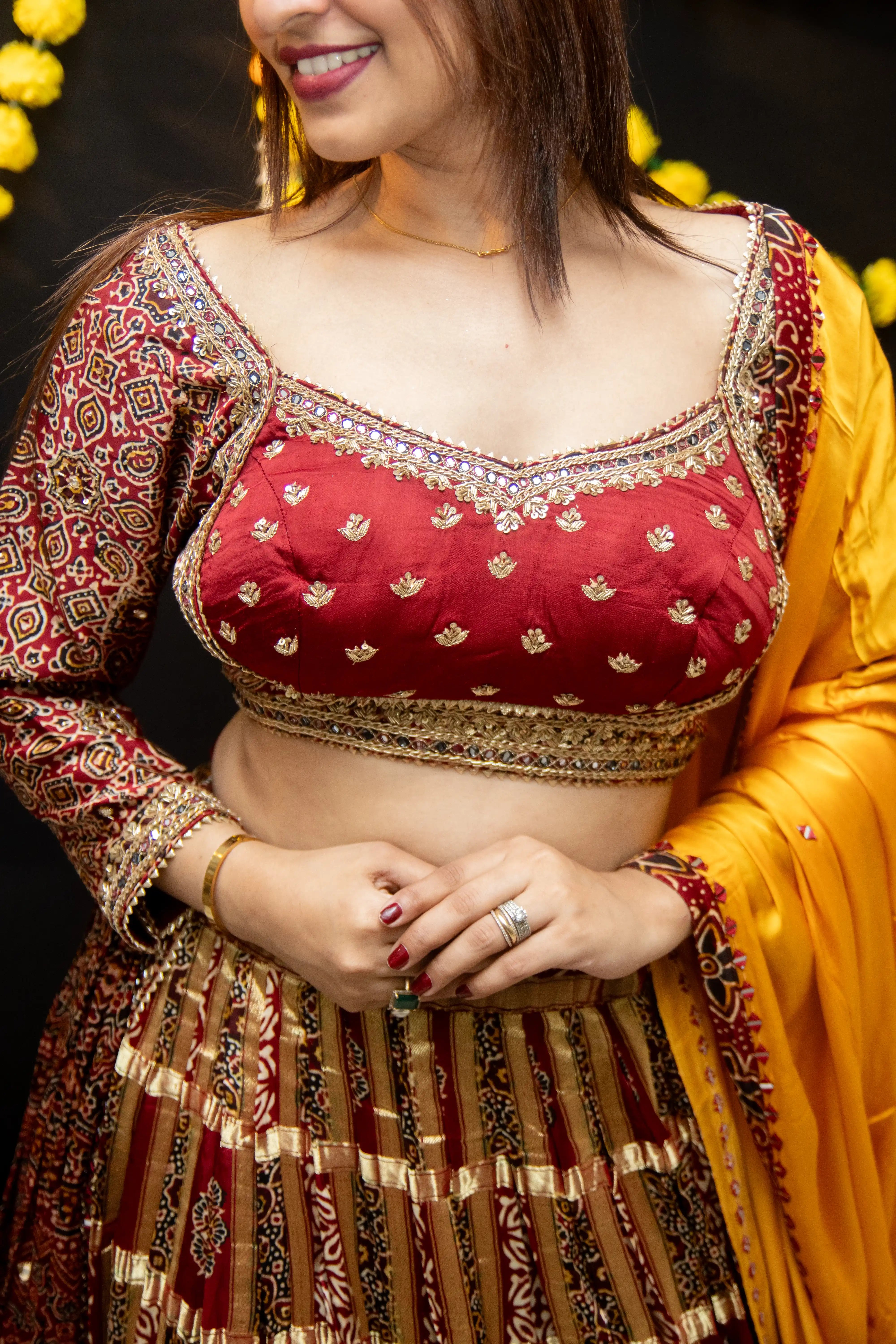 Royal Maroon Embroidered Choli