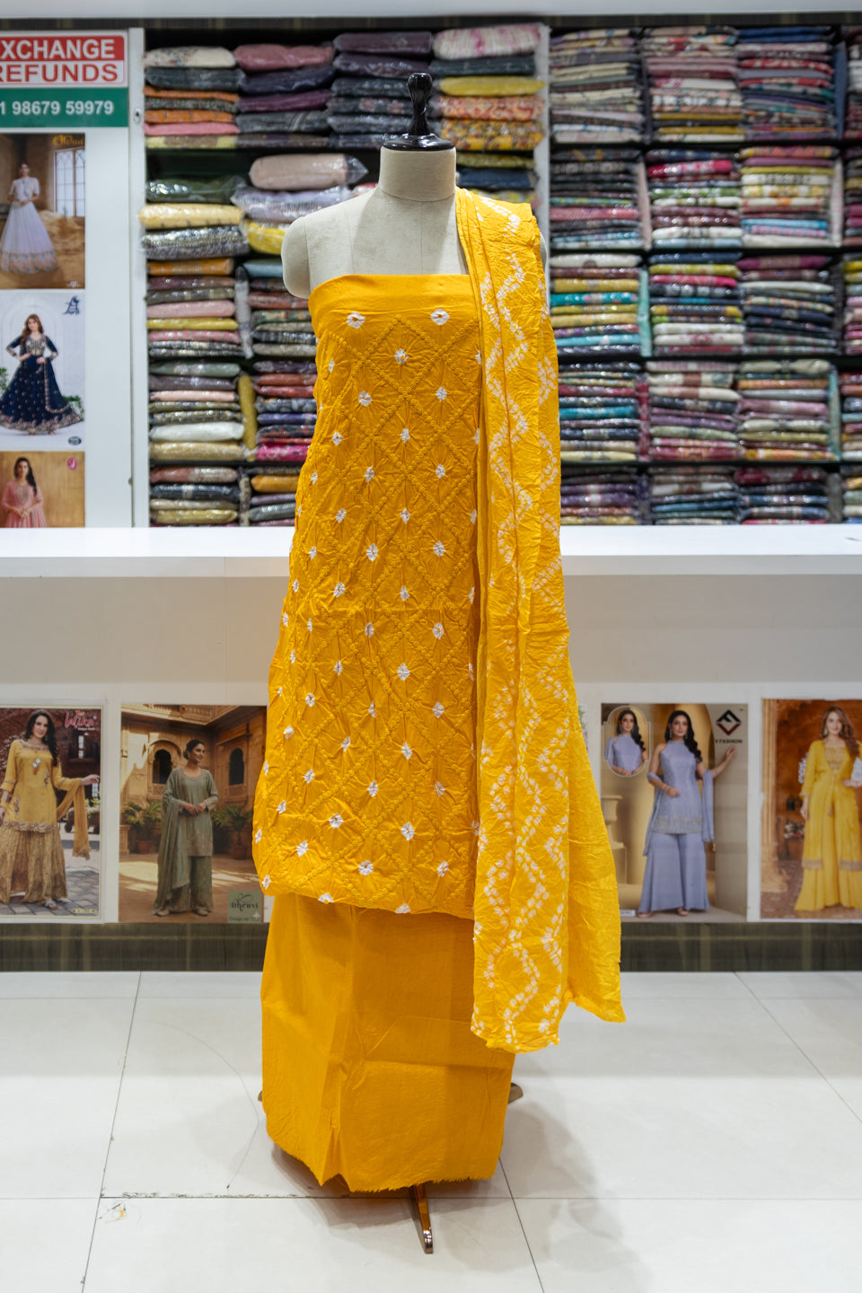 Mango Embroidered Unstitched Dress Material with Dupatta