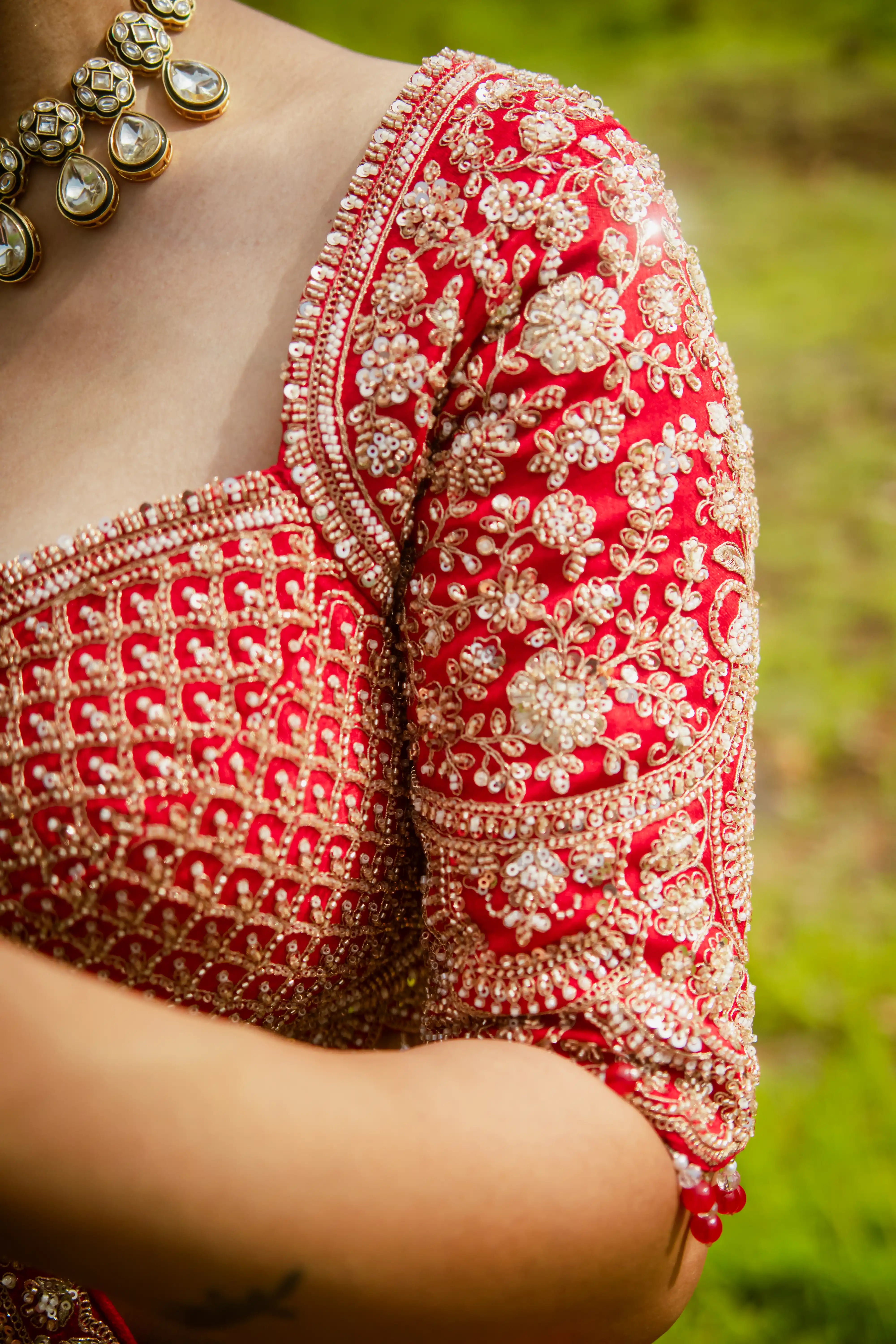Elegant Red Bridal Lehenga Choli with Dupatta