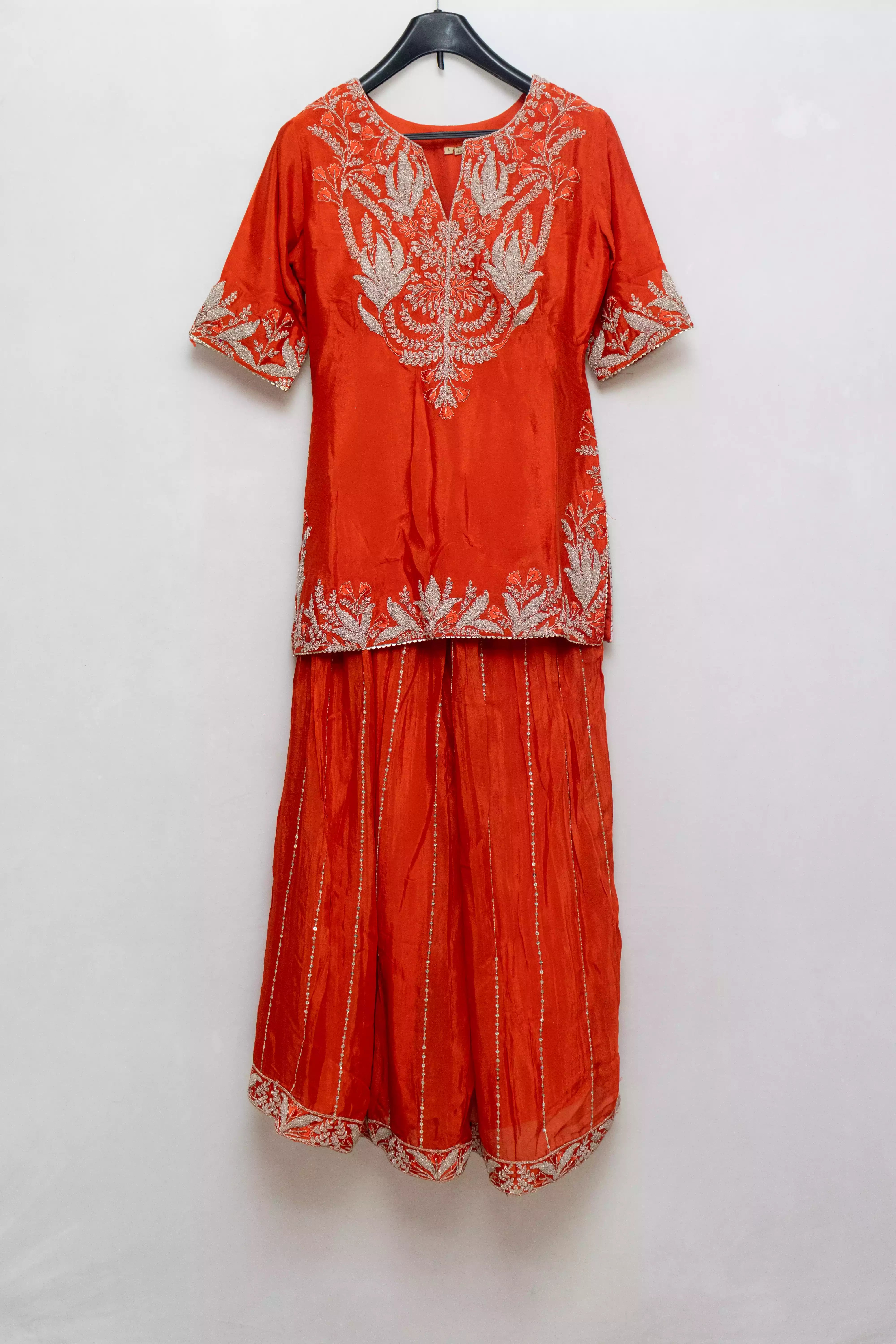 Elegant Bright Orange Palazzo Set for Women