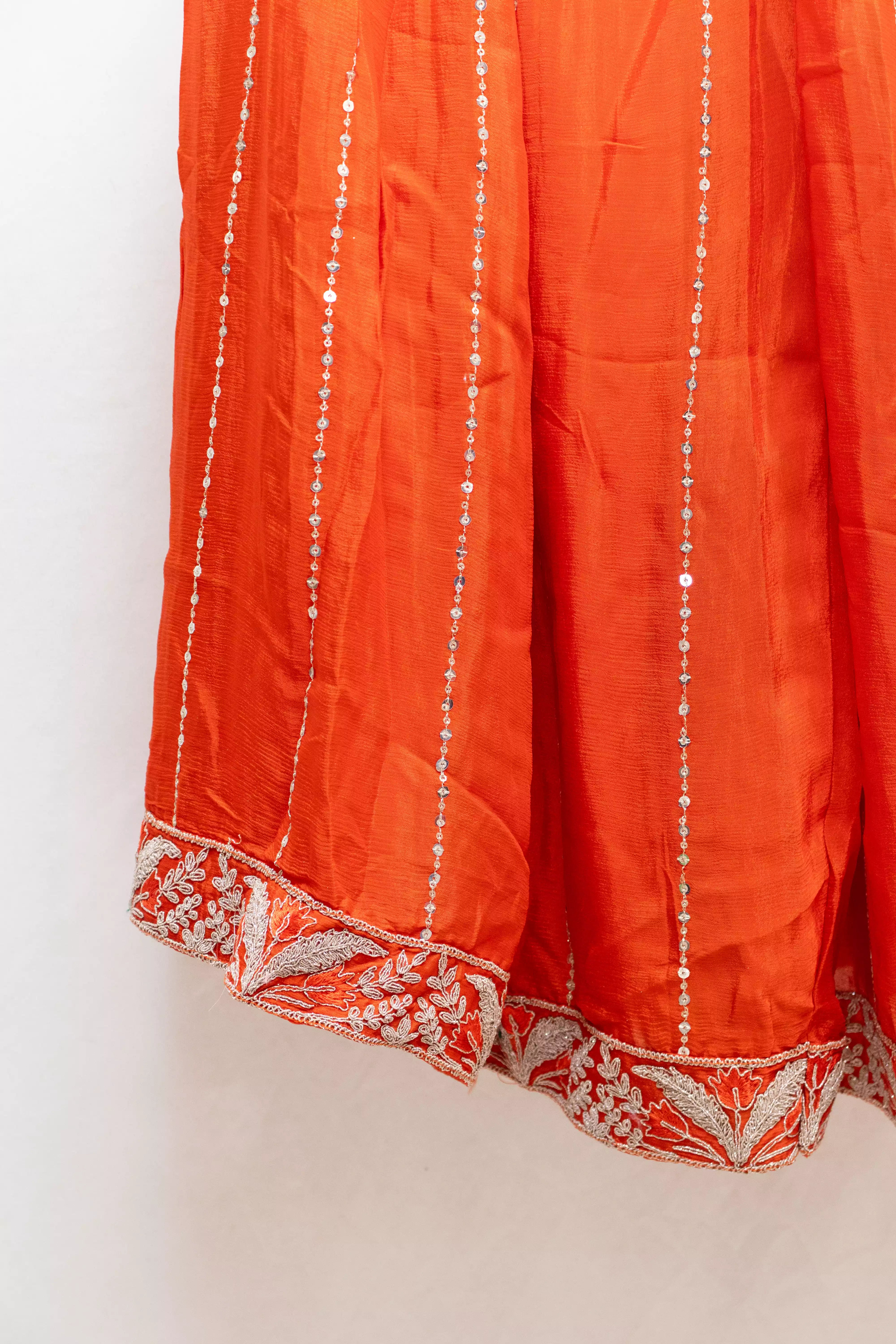 Elegant Bright Orange Palazzo Set for Women
