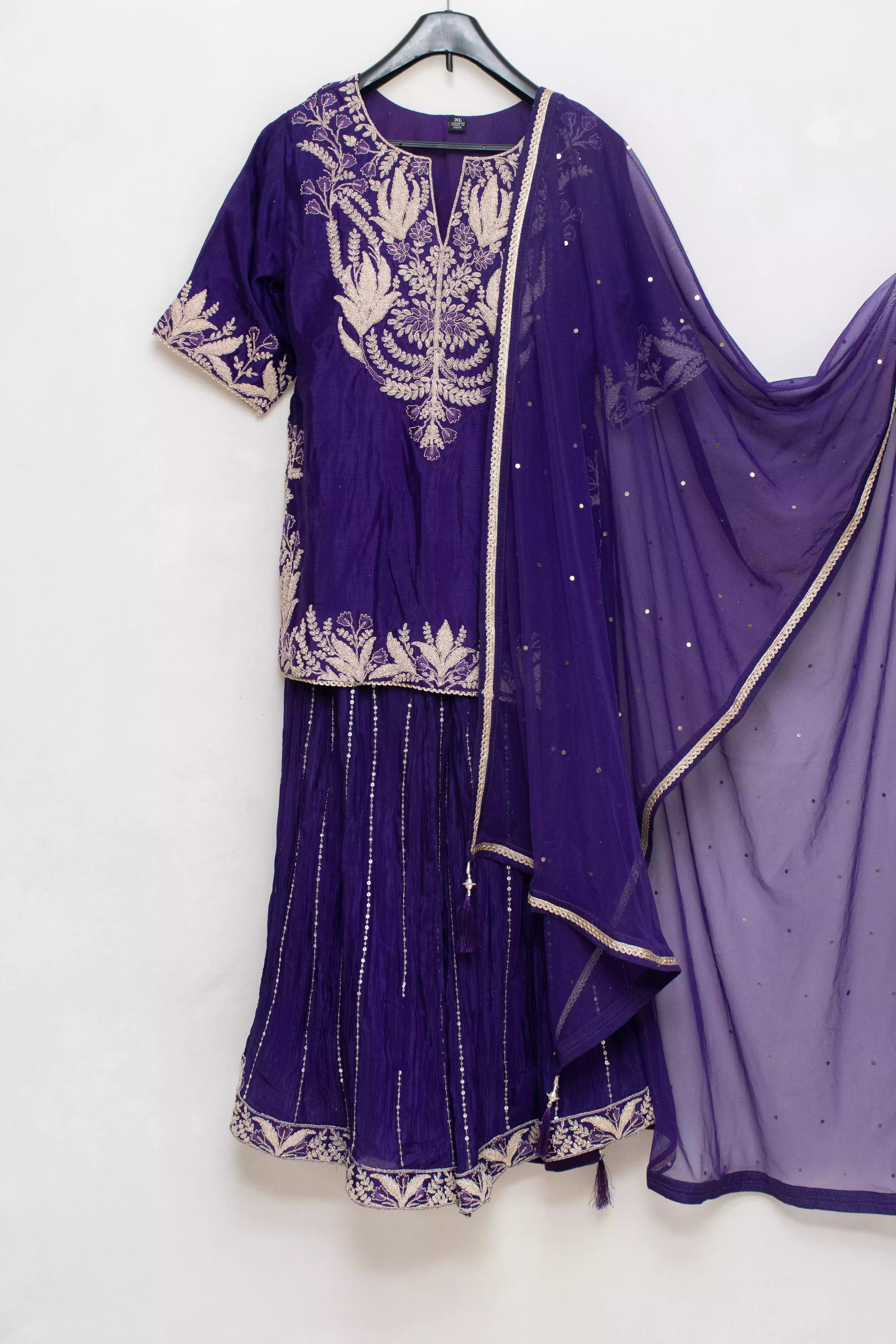 Elegant Deep Royal Purple Palazzo Set for Women