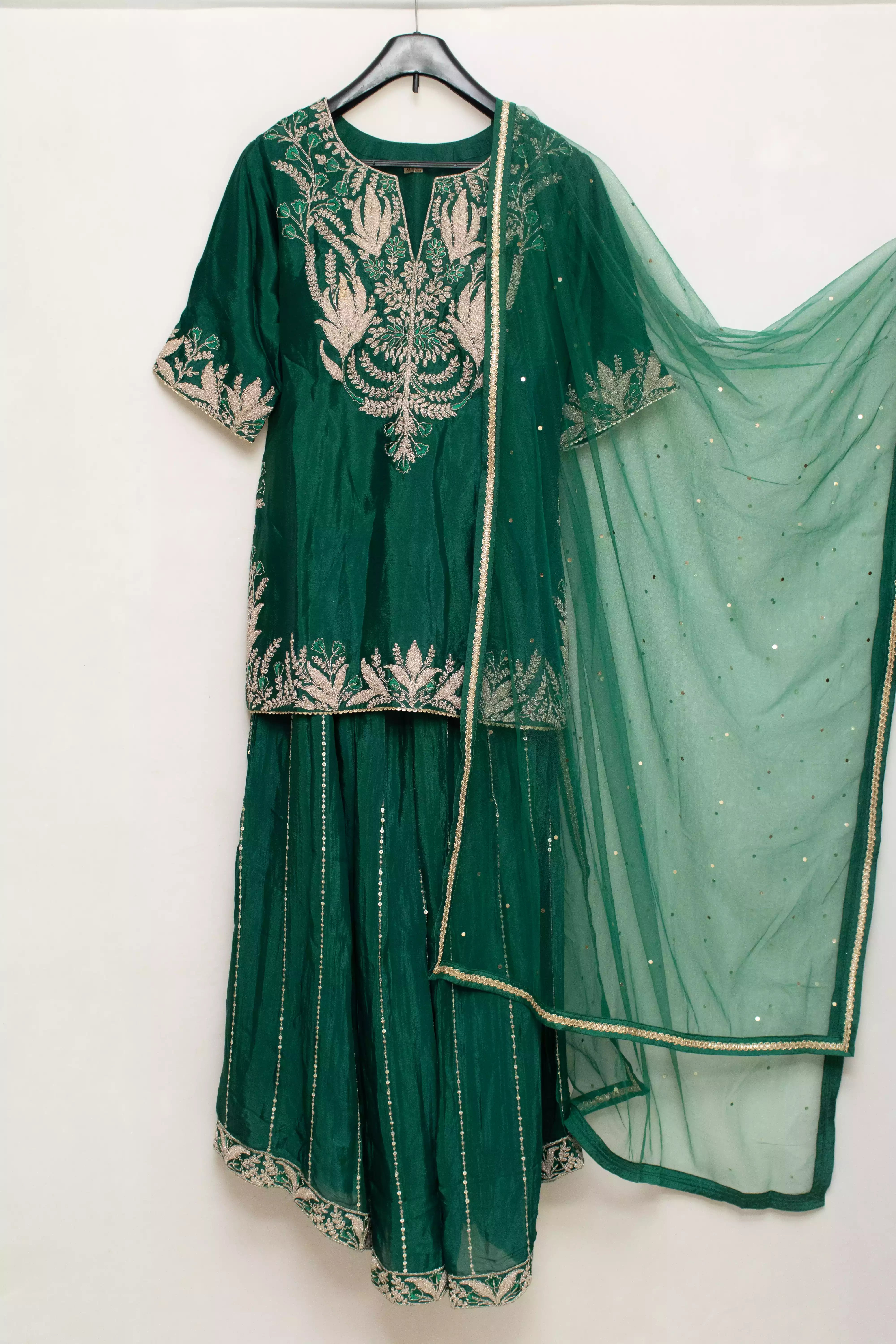 Elegant Dark Green Palazzo Set for Women