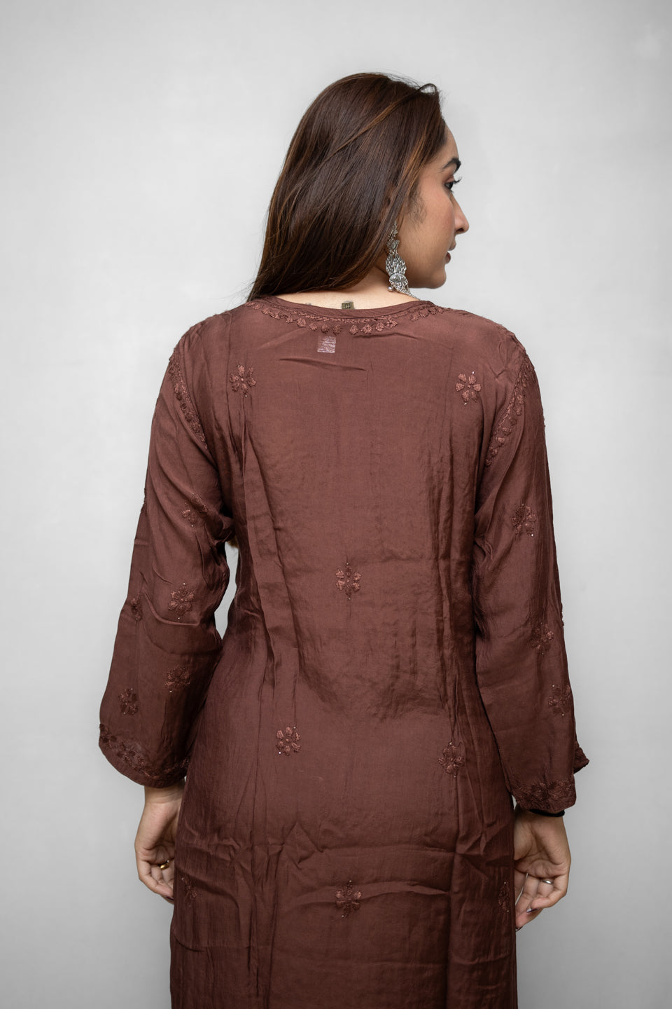 Rani Lucknowi Kurta with Detailed Handwork Sleeves