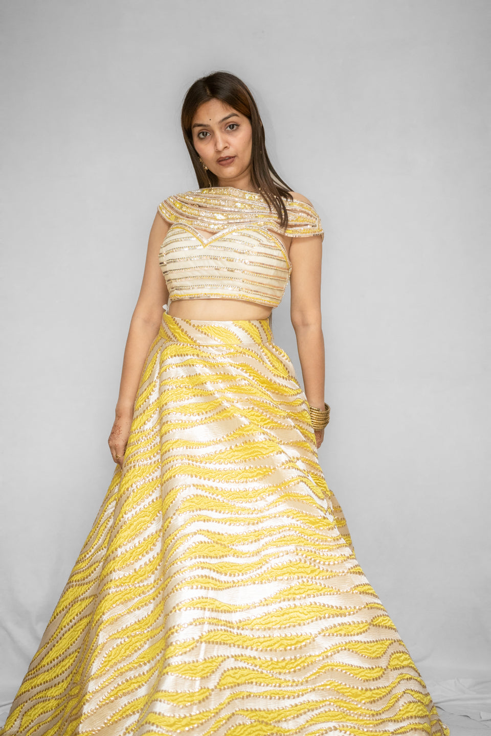 Sunshine Yellow Embroidered Lehenga Set