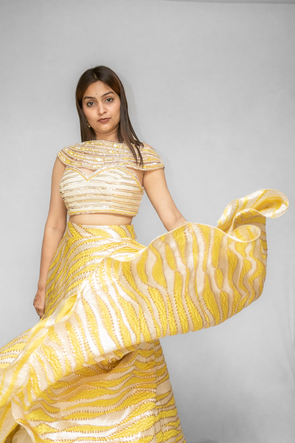 Sunshine Yellow Embroidered Lehenga Set