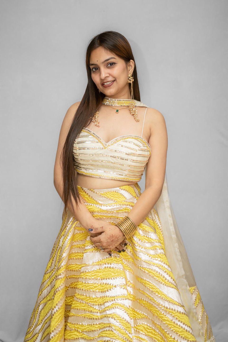 Sunshine Yellow Embroidered Lehenga Set