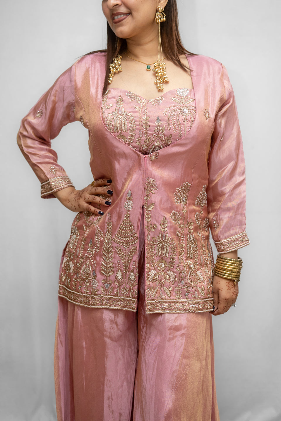 Pink Embroidered Co-ord Set