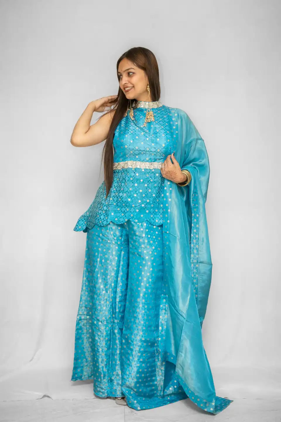 Blue Ethnic Elegance Set – Graceful Festive Wear for Every Occasion