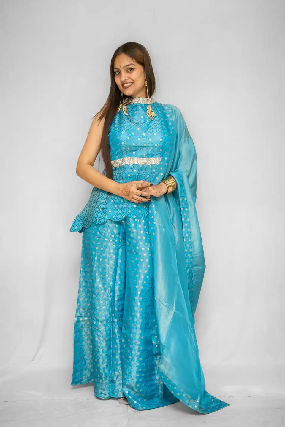 Blue Ethnic Elegance Set – Graceful Festive Wear for Every Occasion