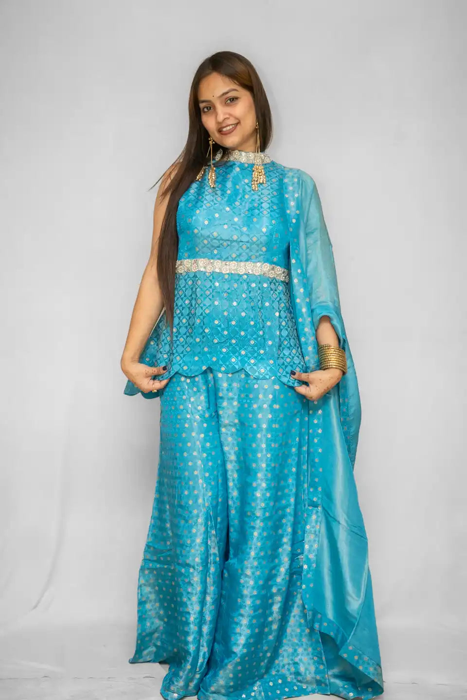 Blue Ethnic Elegance Set – Graceful Festive Wear for Every Occasion