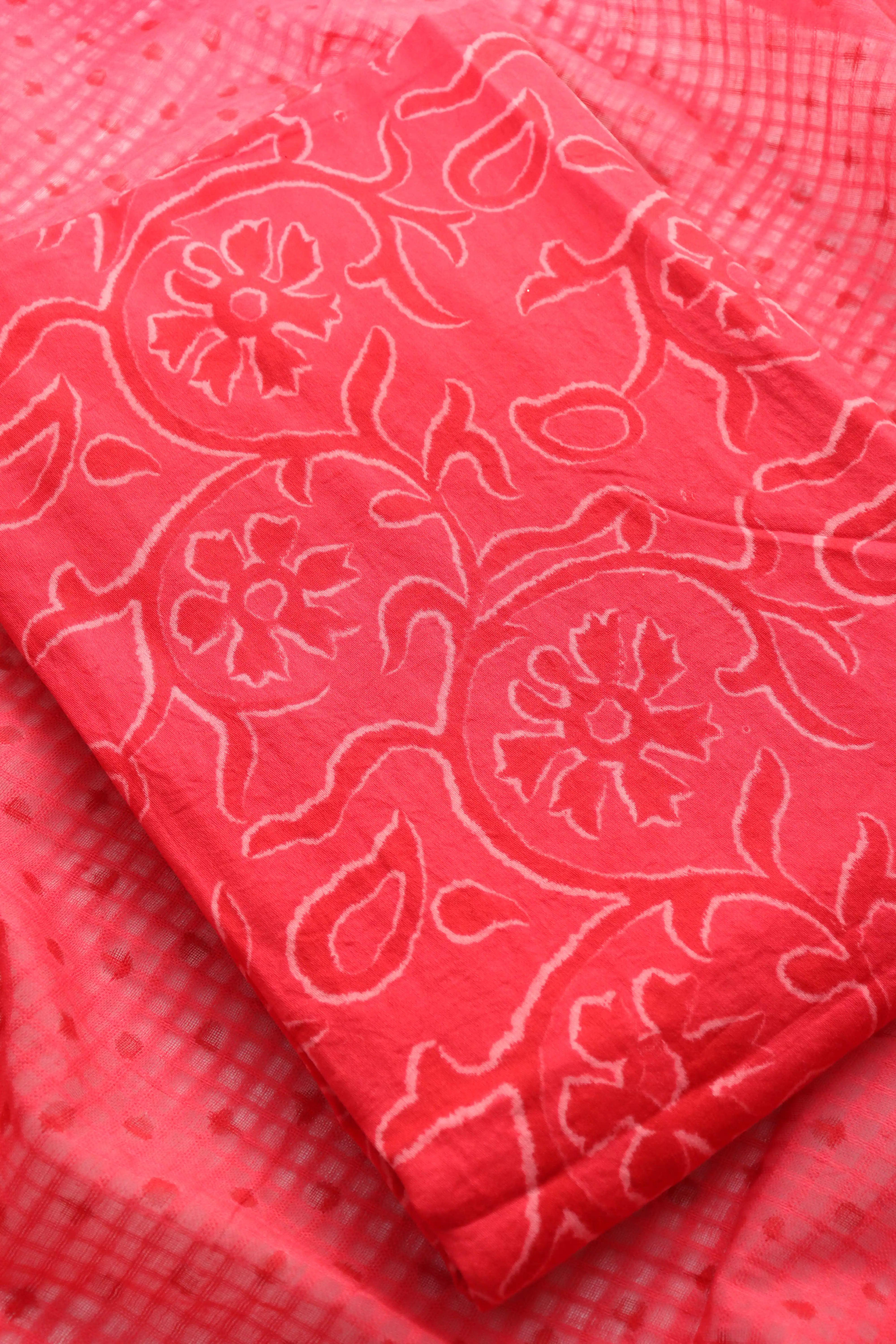 Red_floral_batik_Dress_material