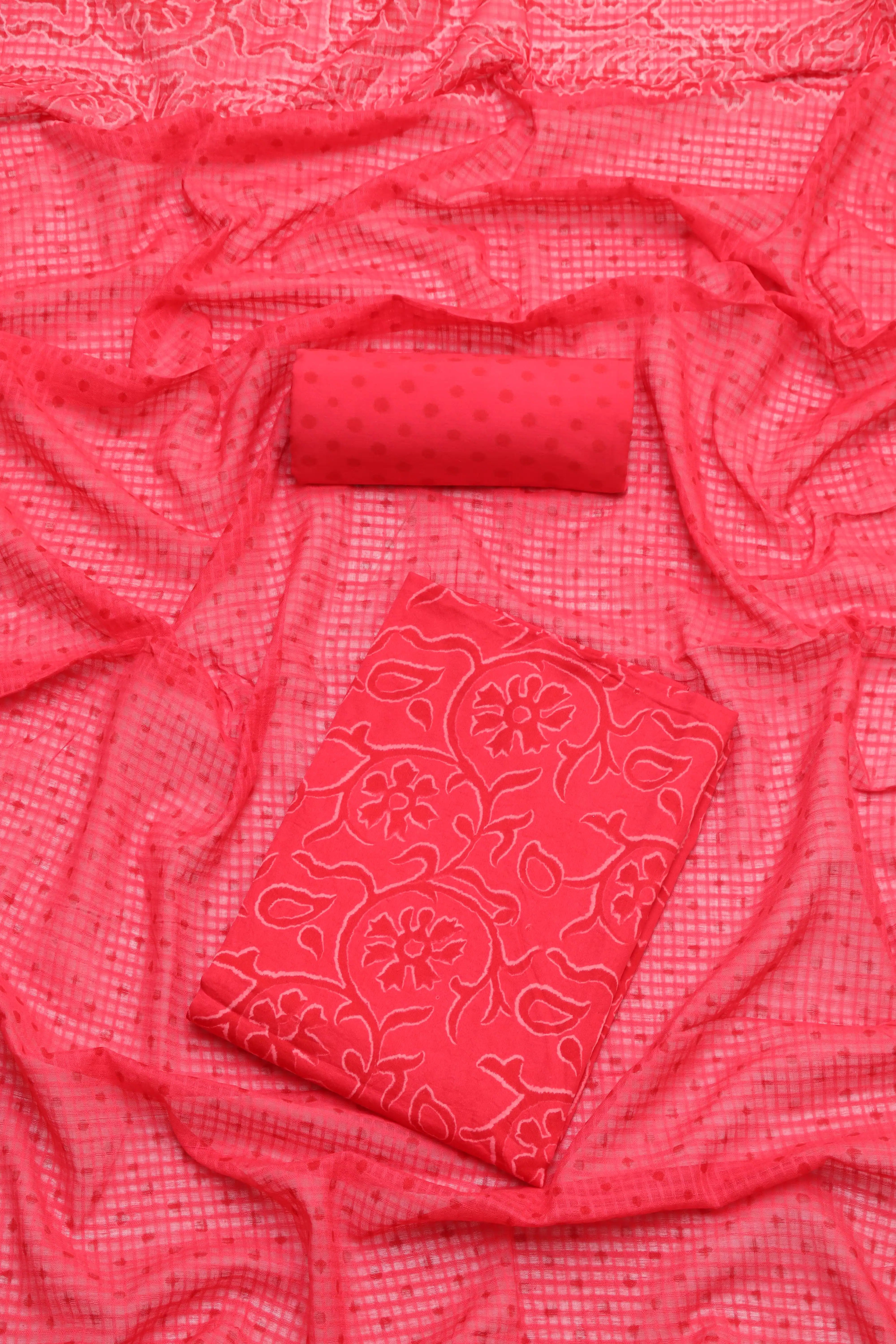 Red_floral_batik_Dress_material