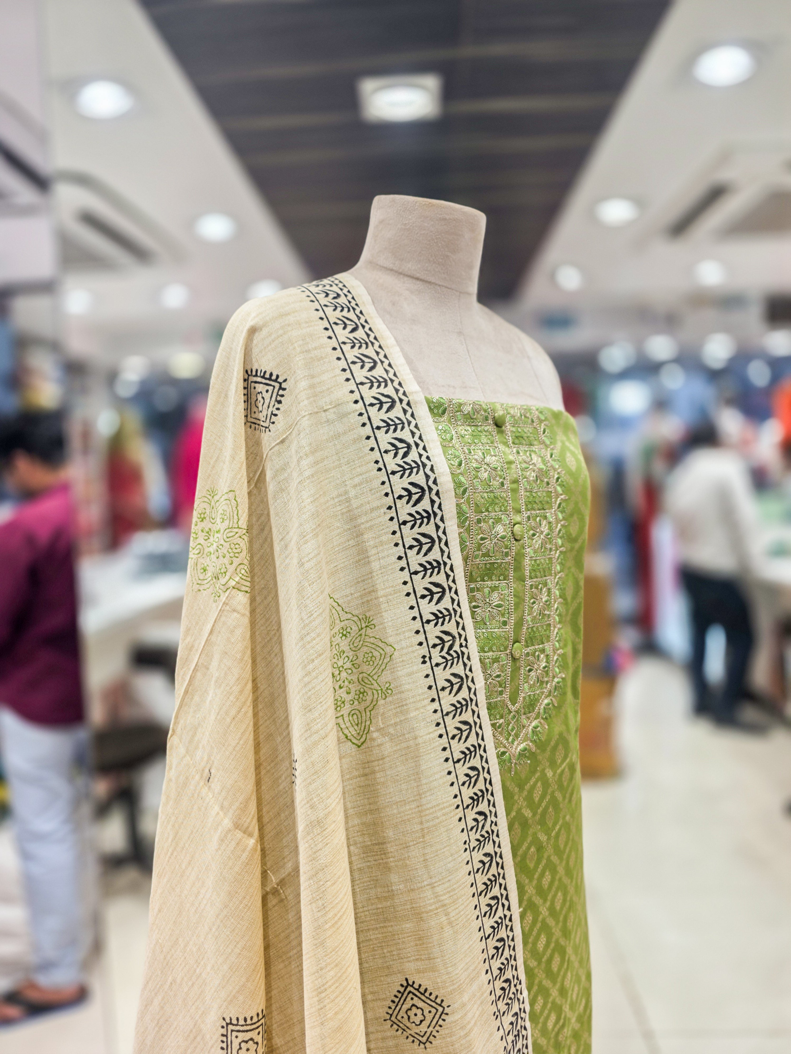 Premium Cotton Dress Material with Neck Pattern