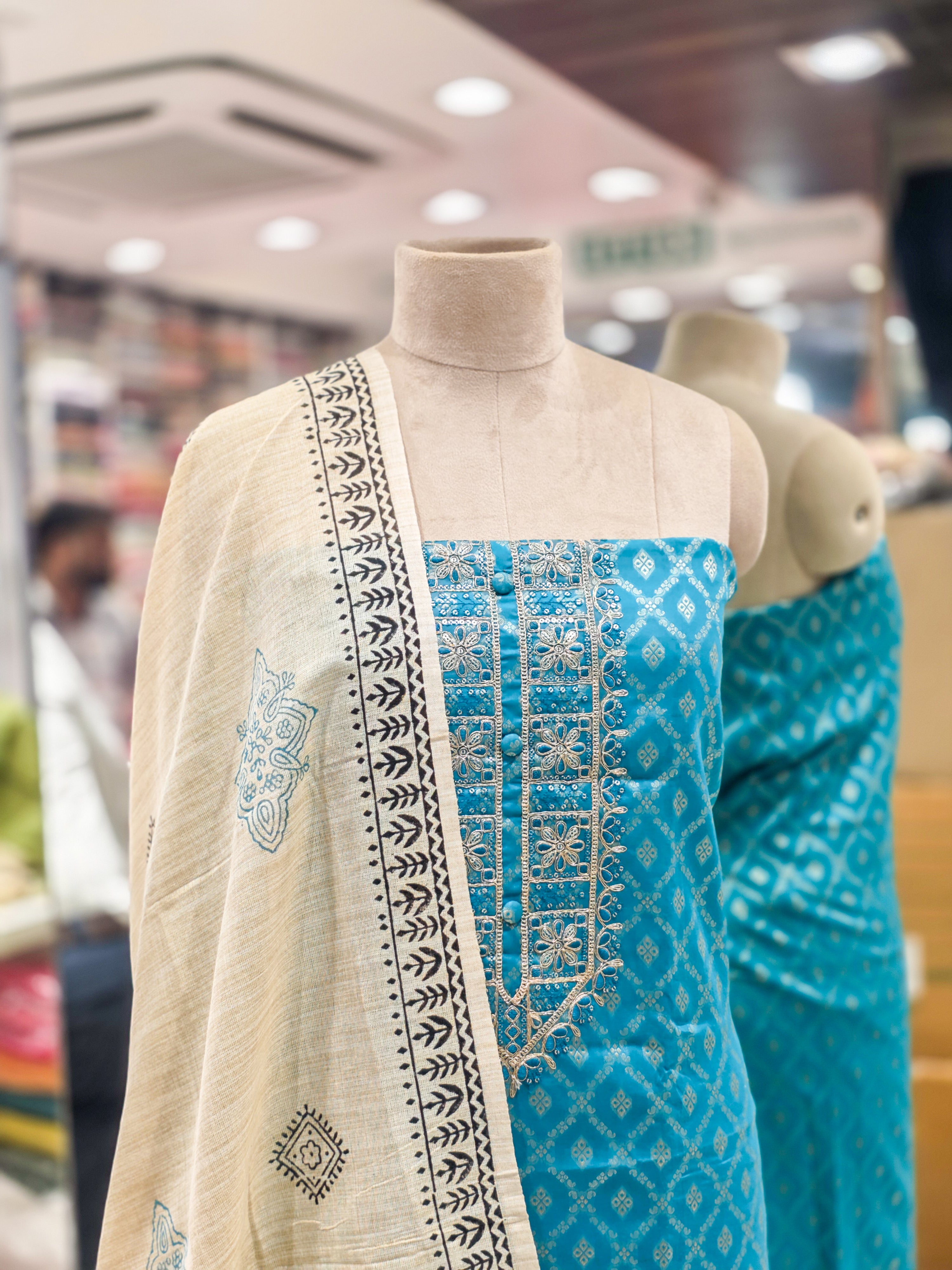 Premium Cotton Dress Material with Neck Pattern