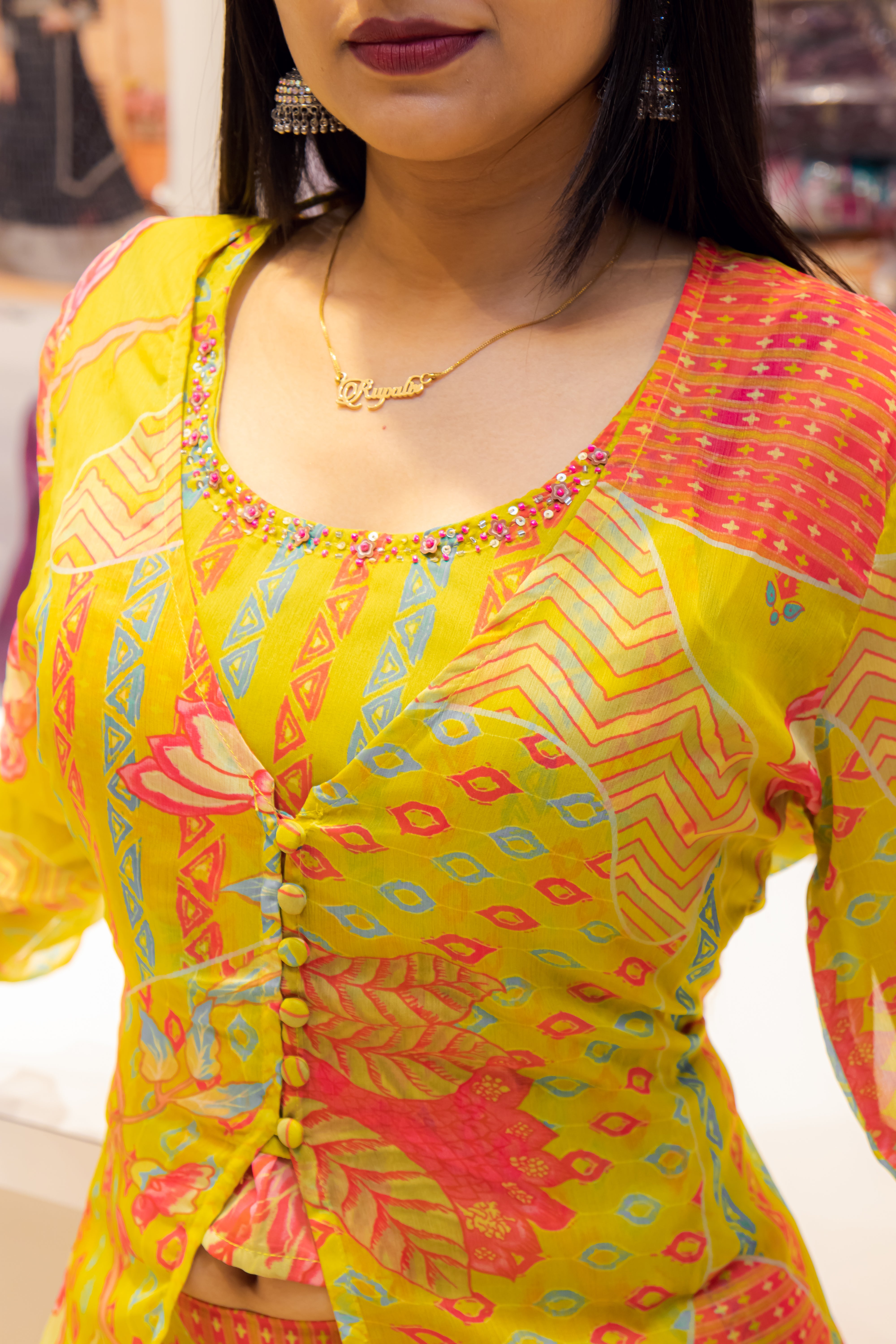 Multi Sifon Palazzo Suit with Printed Design