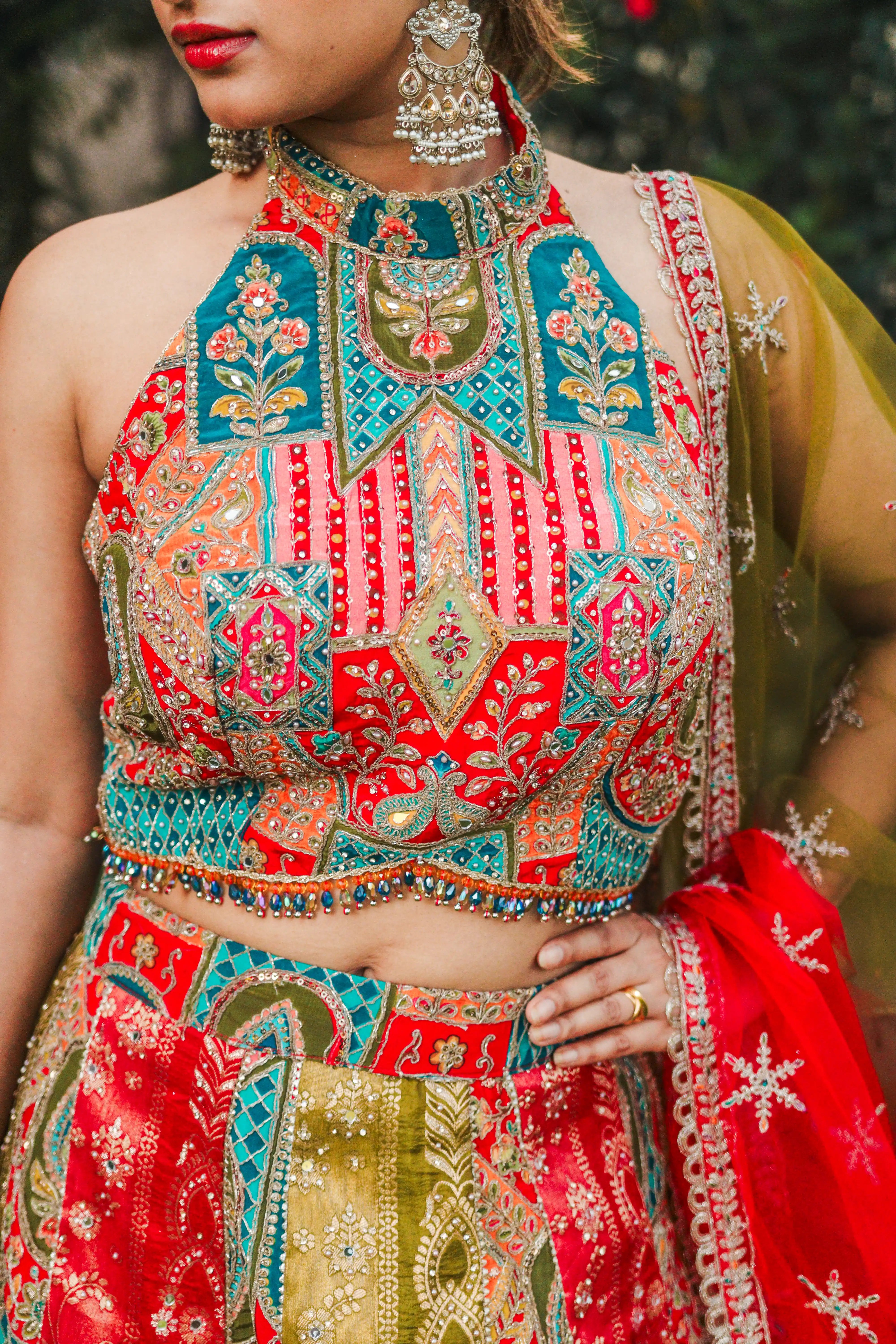 The Maharani Bridal Lehenga – Regal Multicolour Wedding Lehenga