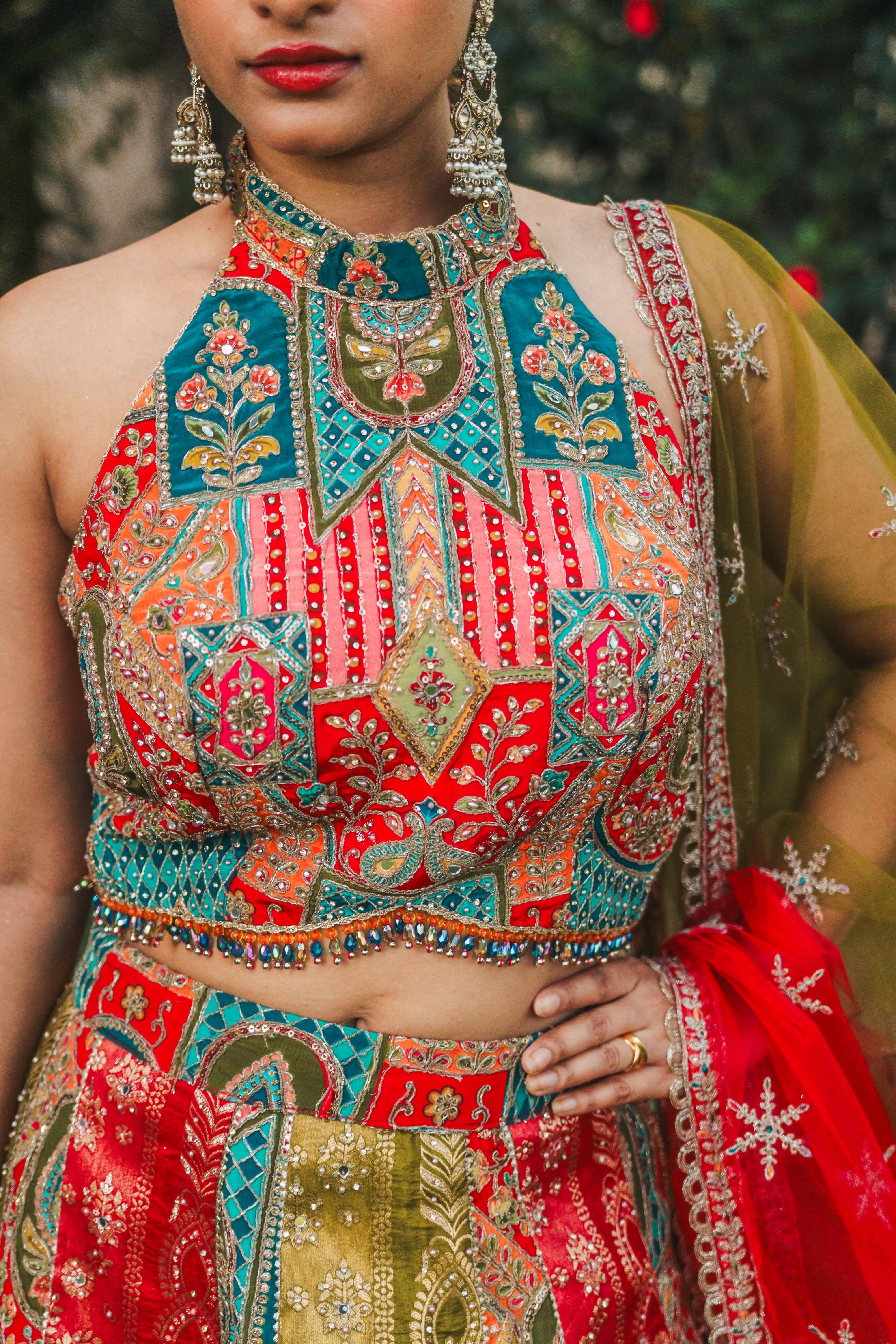 The Maharani Bridal Lehenga – Regal Multicolour Wedding Lehenga