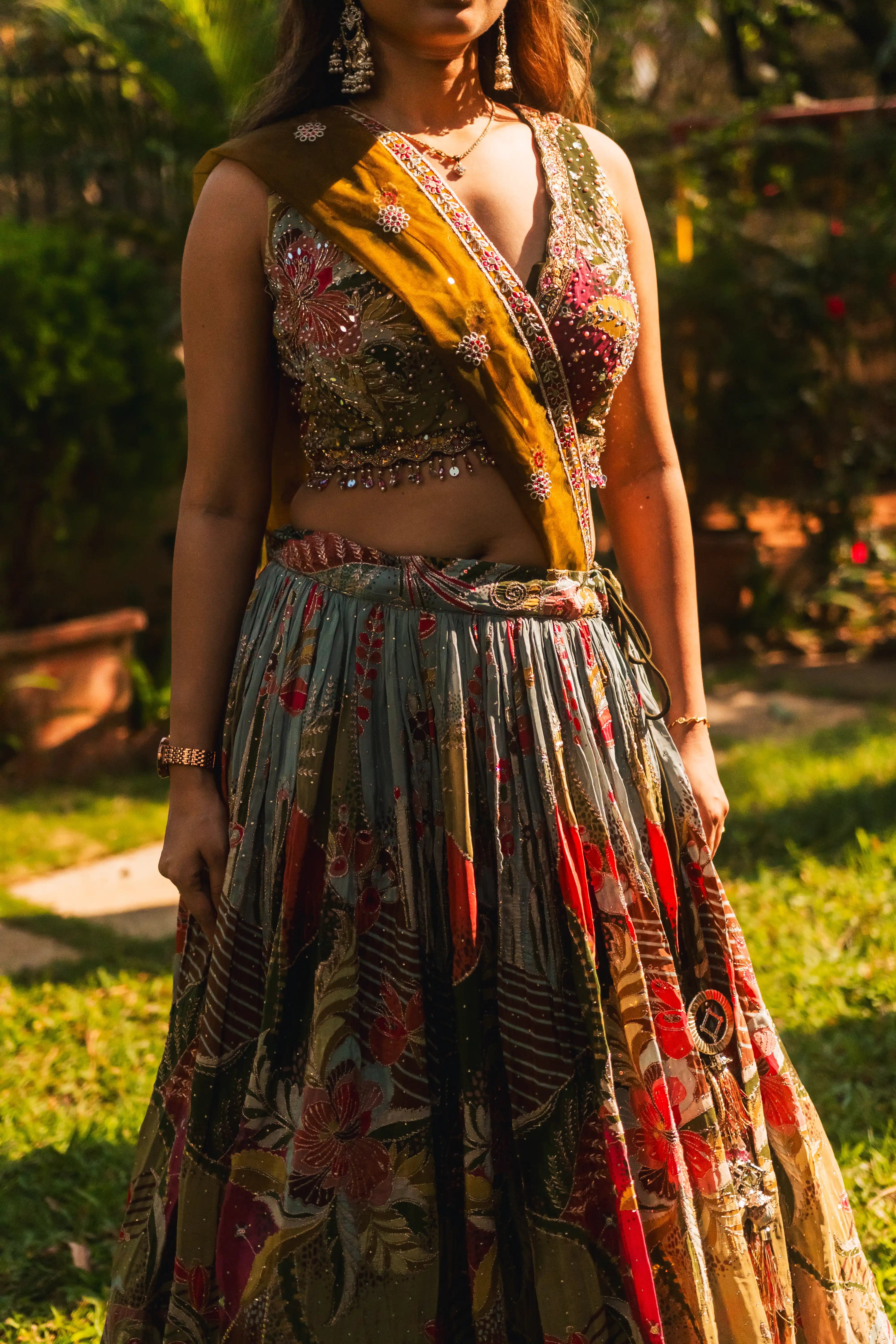 Premium Embroidered Lehenga in Earthy Tones