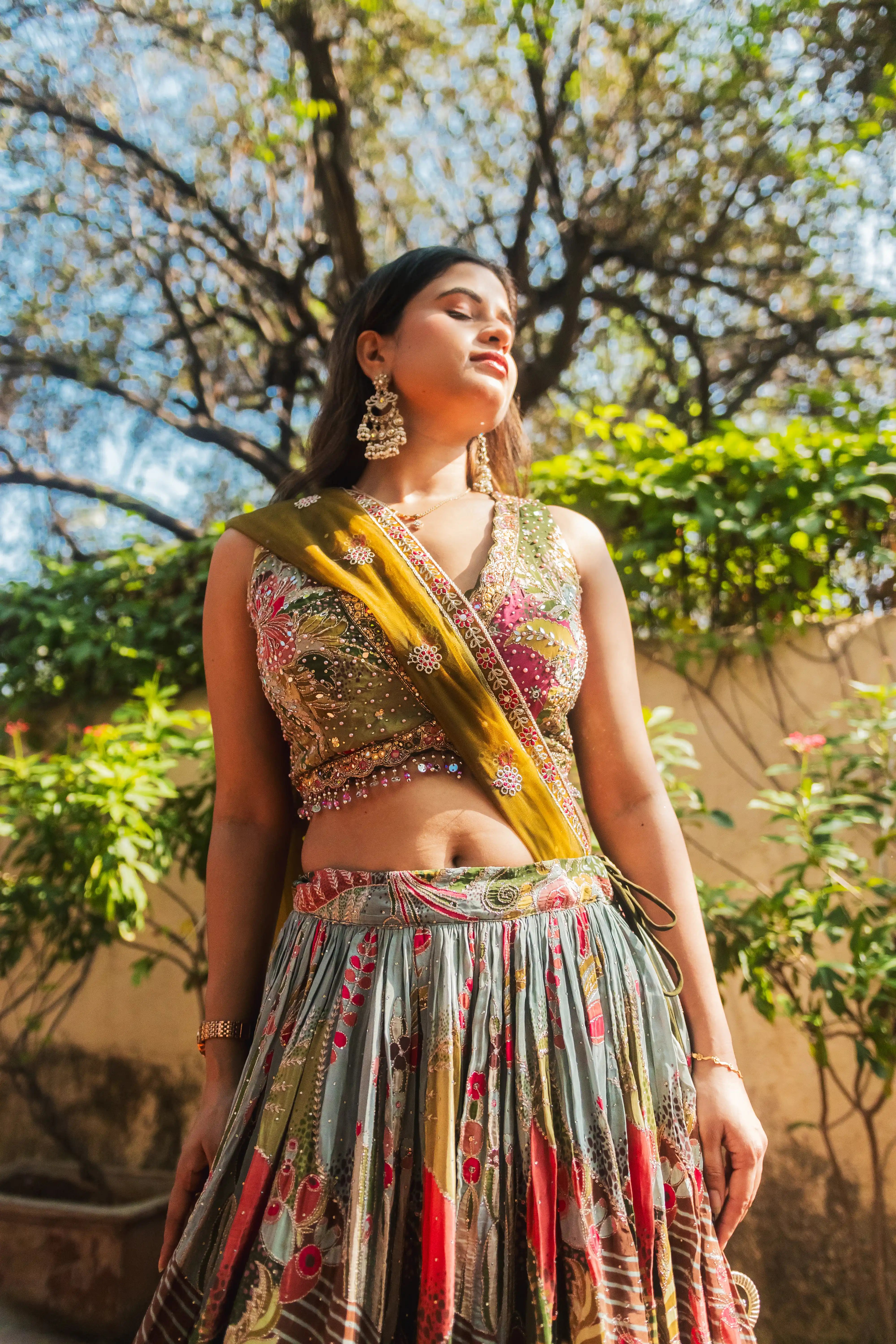 Premium Embroidered Lehenga in Earthy Tones